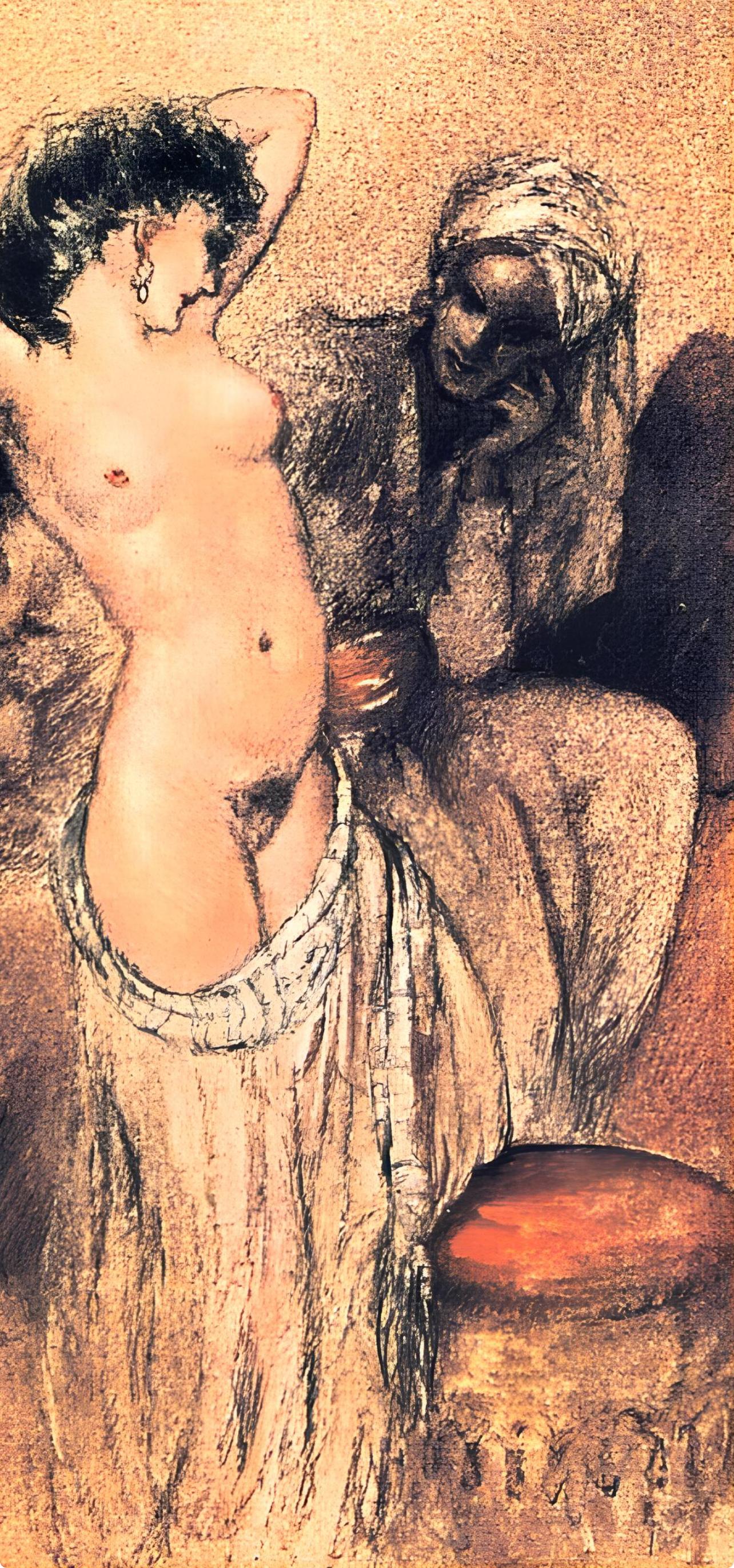 Icart, Composizione, Le Sopha (dopo) - Print Moderno di Louis Icart