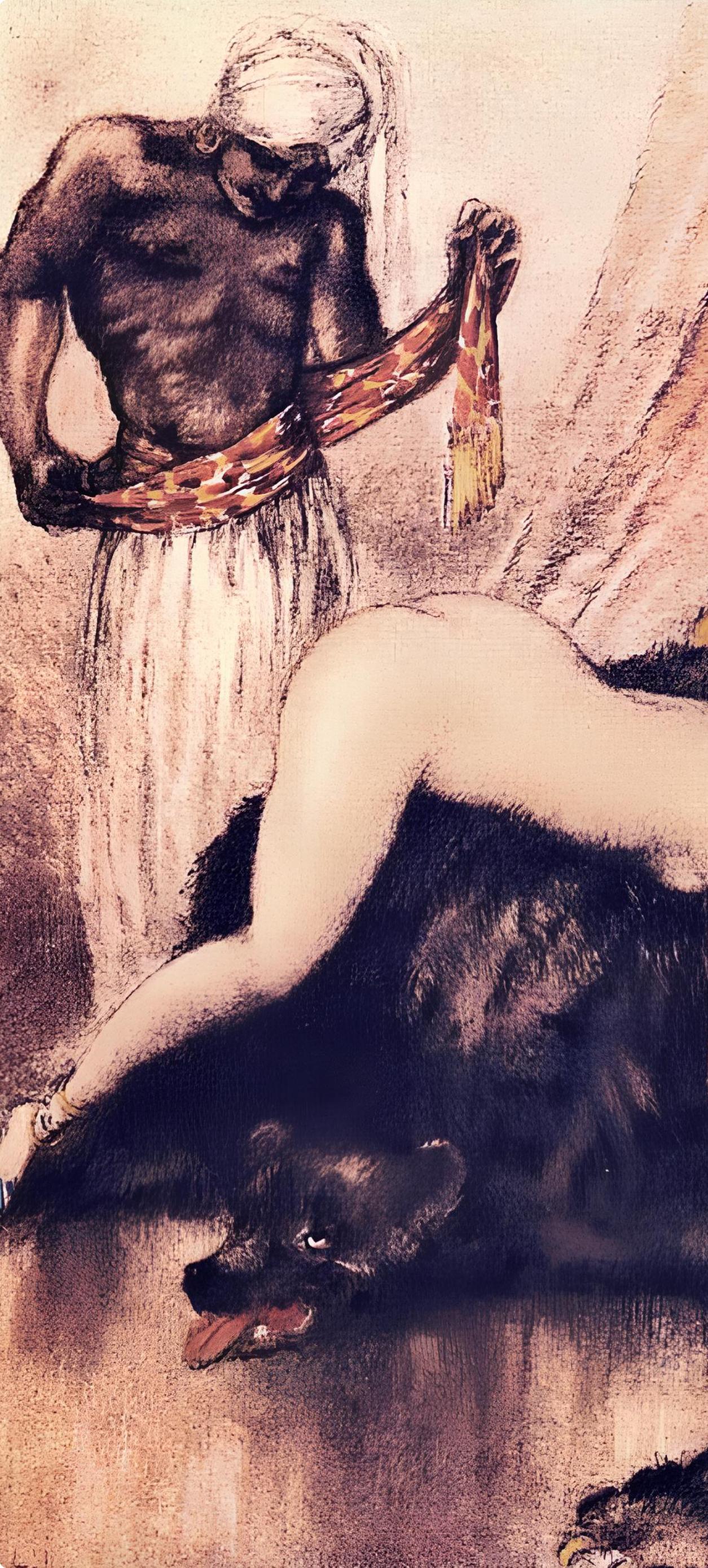 Icart, Composizione, Le Sopha (dopo) - Landscape Print Beige di Louis Icart