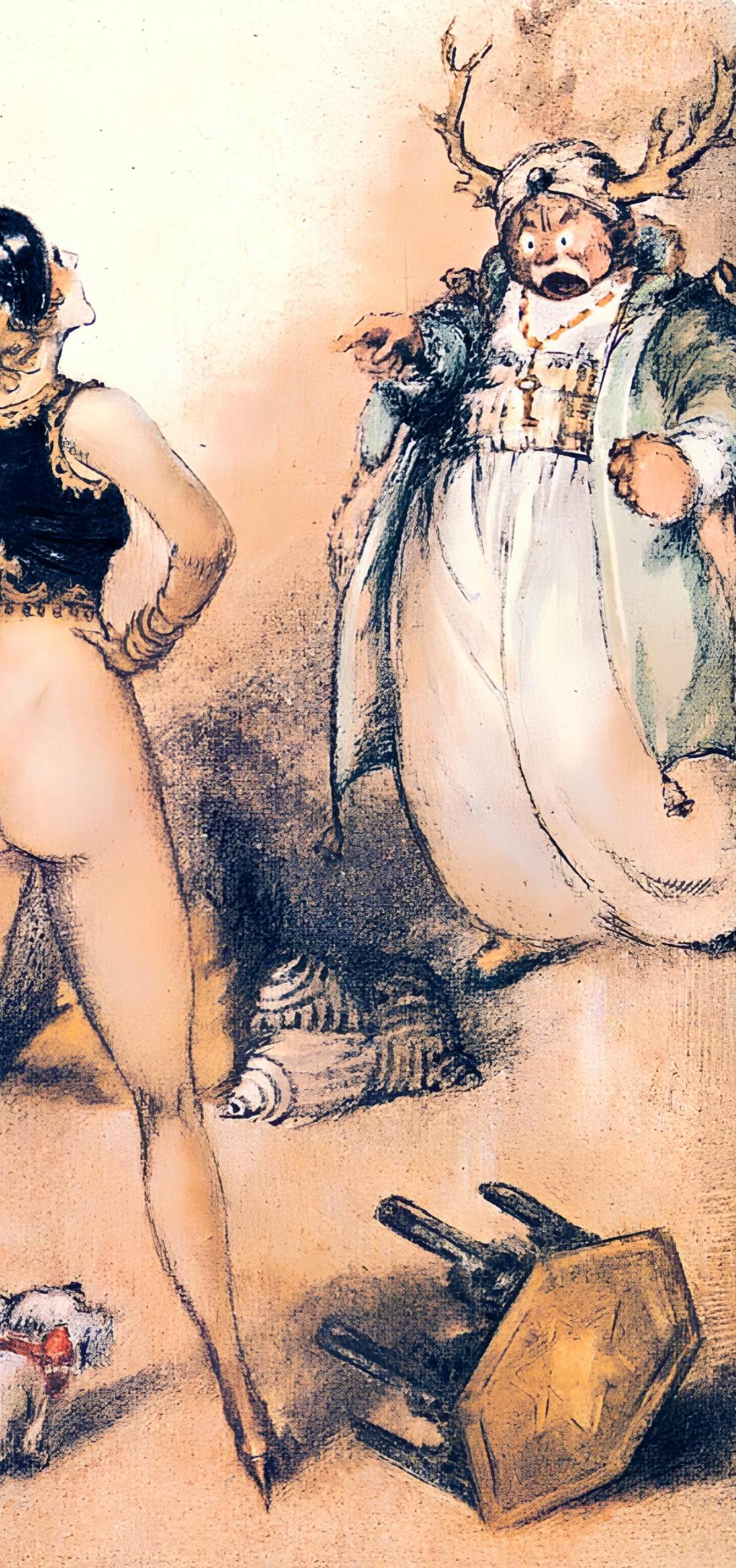 Icart, Composition, Le Sopha (d'après) - Beige Figurative Print par Louis Icart