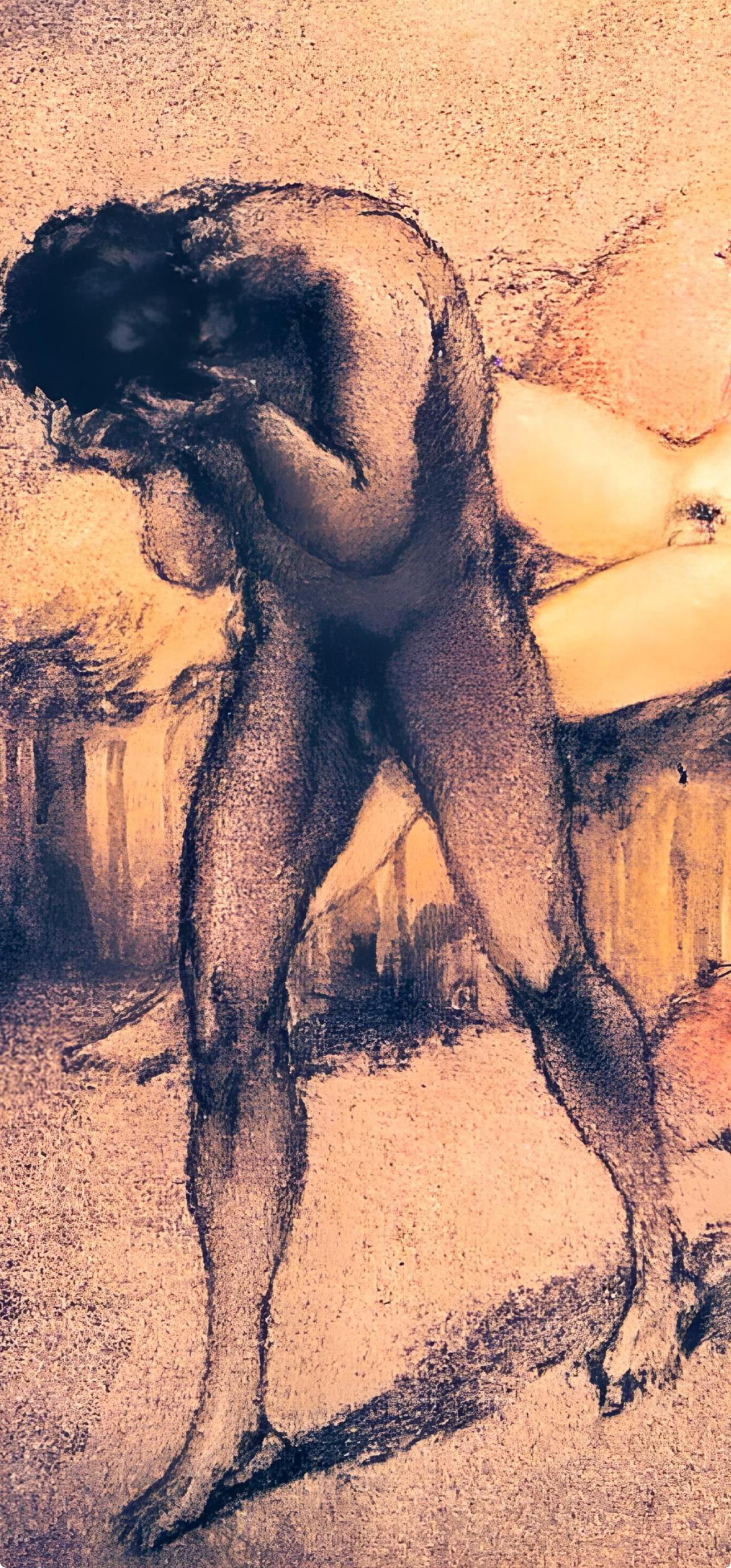Icart, Composition, Le Sopha (after) - Beige Landscape Print by Louis Icart