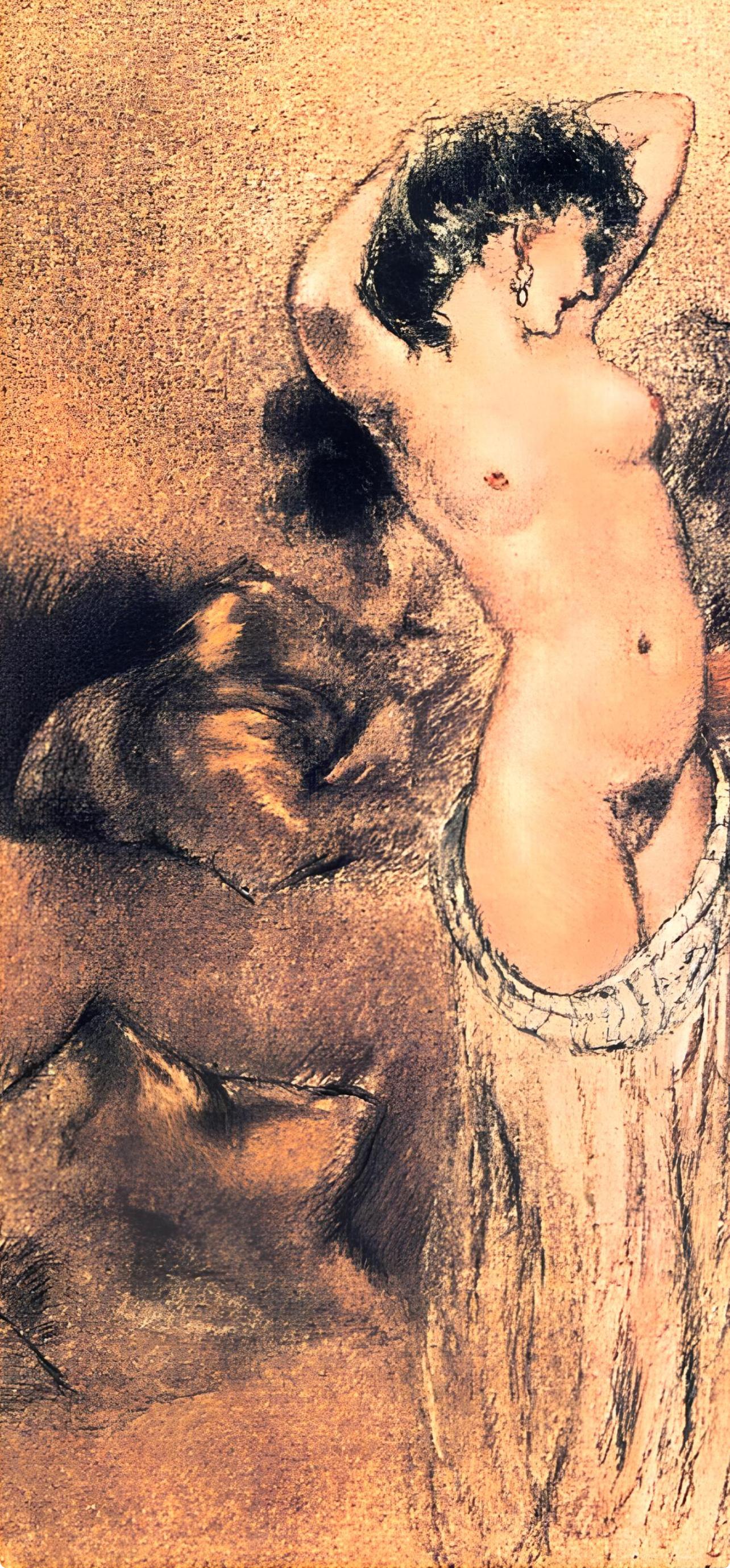 Icart, Composizione, Le Sopha (dopo) - Landscape Print Beige di Louis Icart