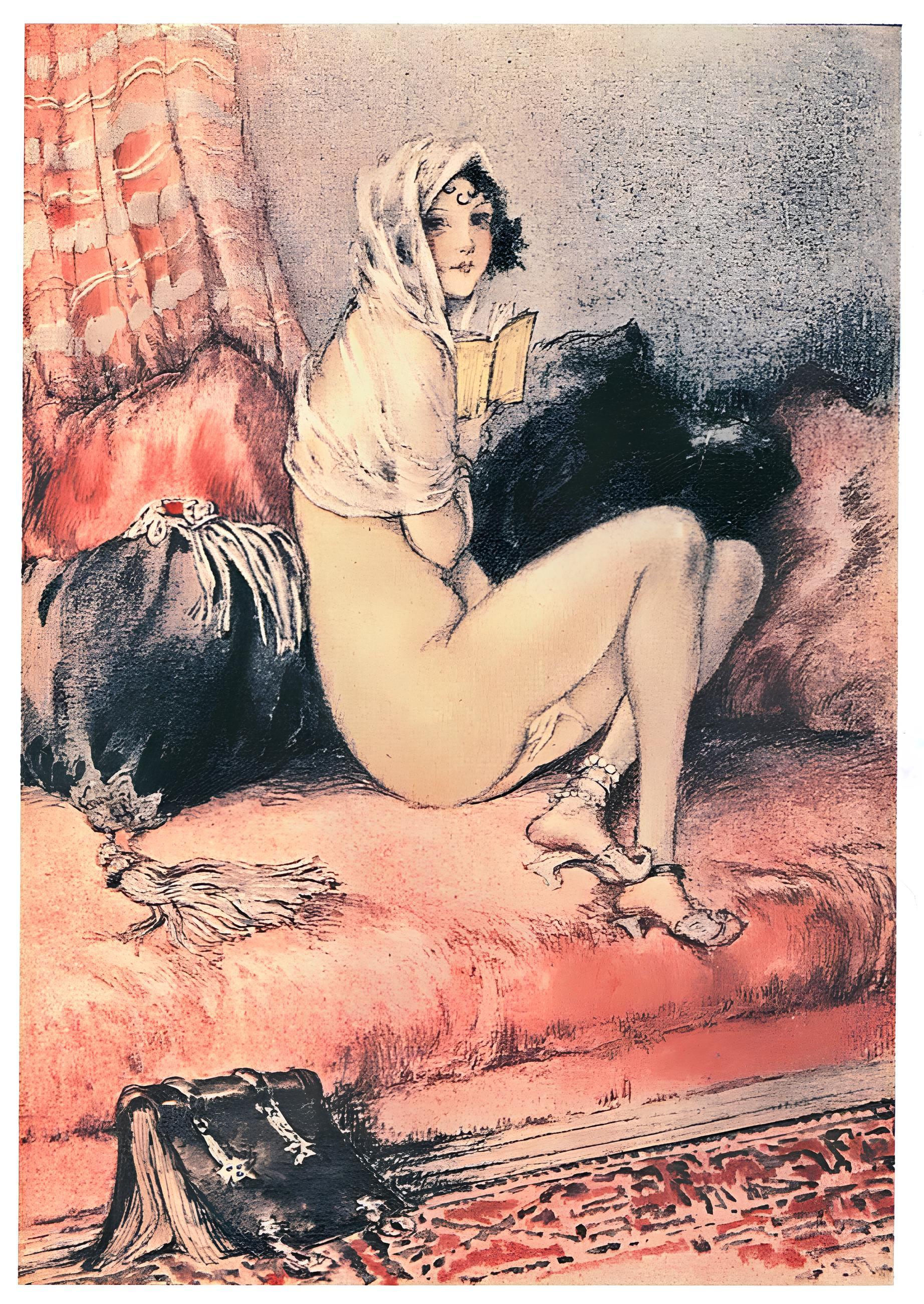 Icart, Composition, Le Sopha (after) For Sale 1