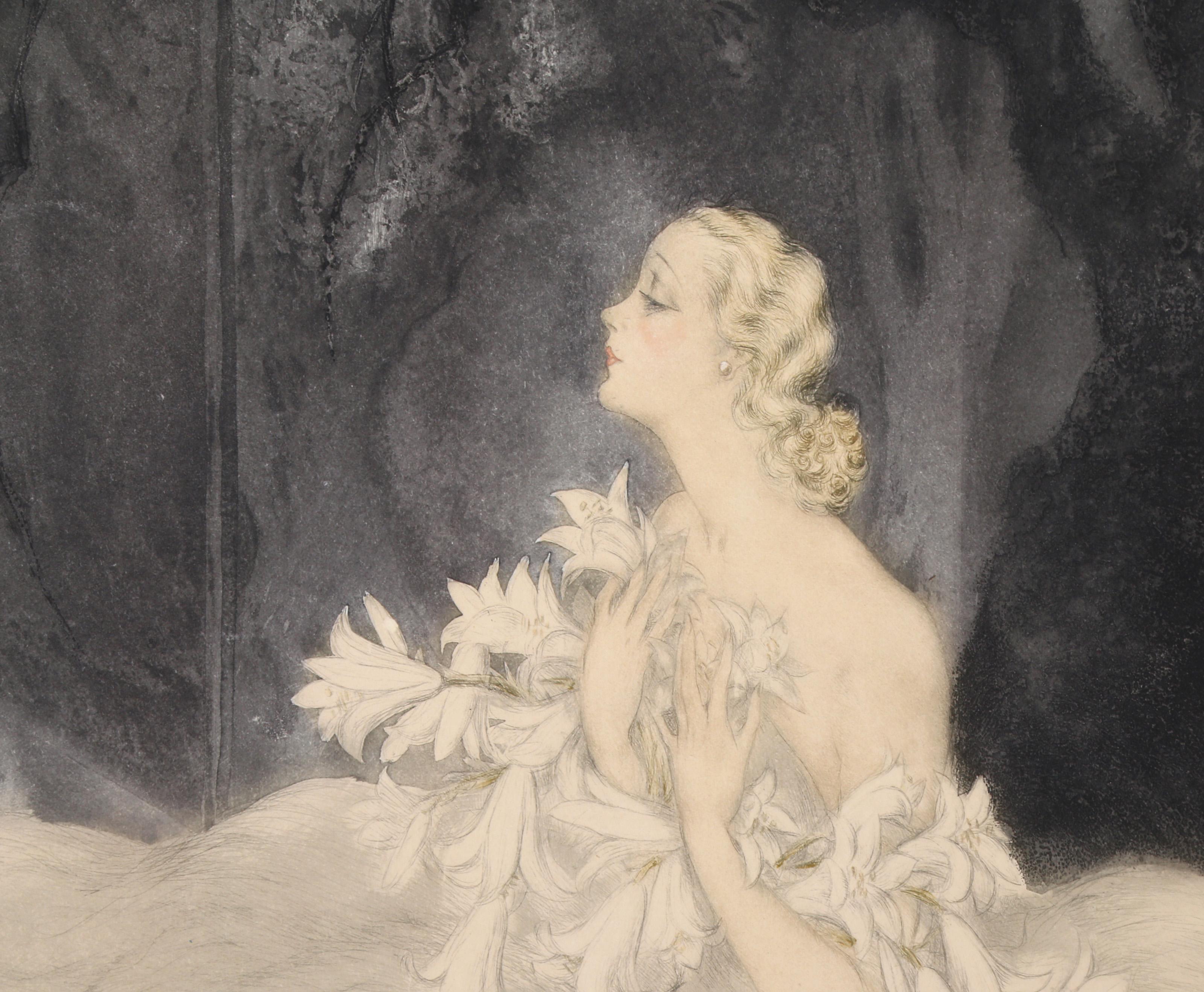 The Lilly, Stampa giclée Art Nouveau di Louis Icart in vendita 3