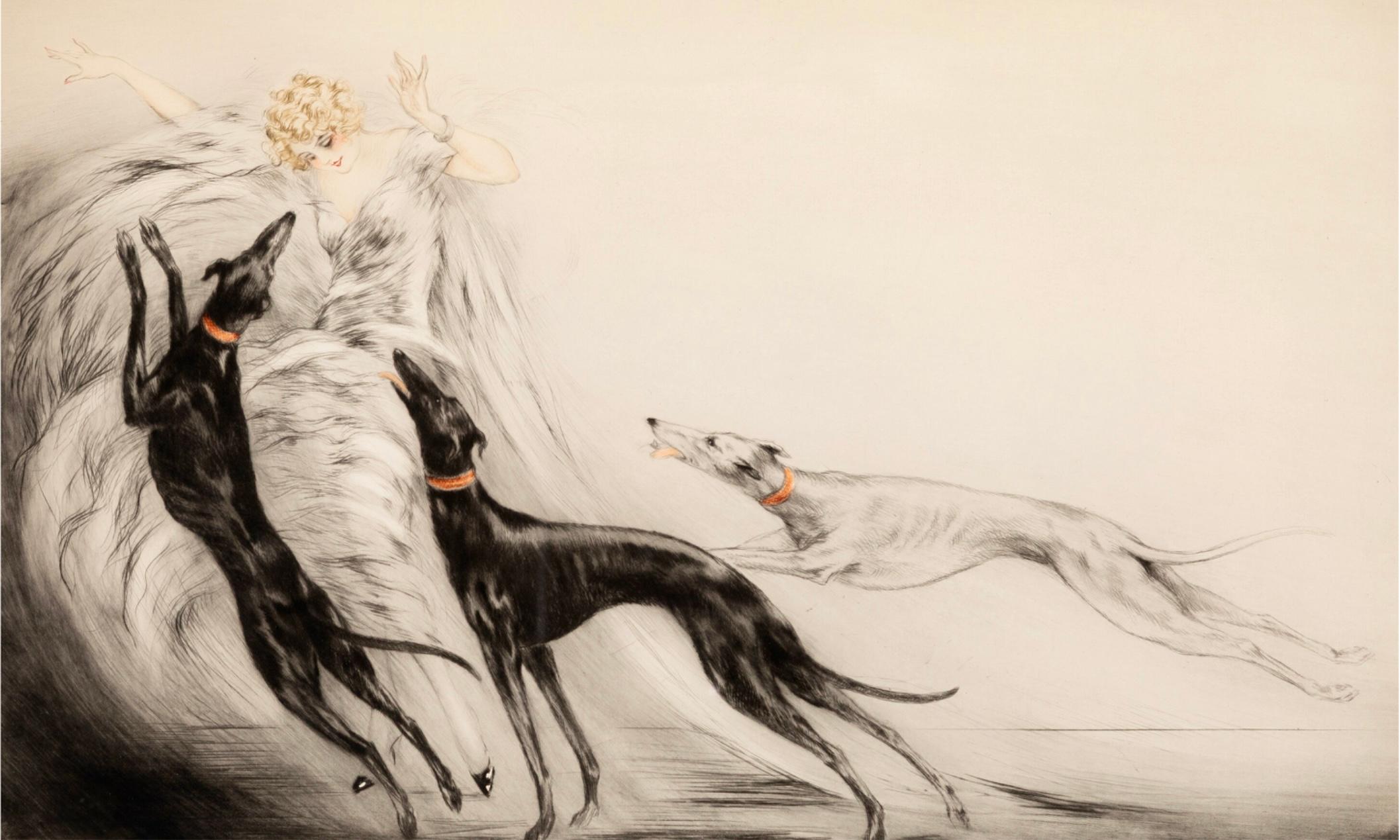 Louis Icart Art Deco-Radierung Coursing II, 1929 im Angebot 7