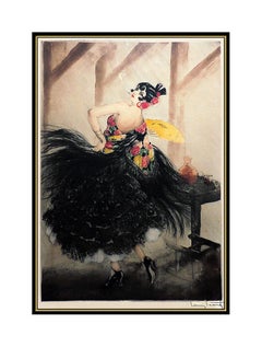 Louis Icart Authentic ETCHING Original Hand Signed Deco Artwork Carmen Portrait