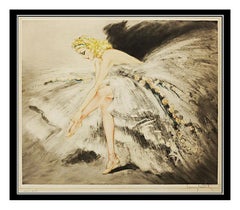 Louis Icart ETCHING Hand Signed Original Color Art Deco Authentic Fair Dancer