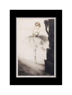Louis Icart Original ETCHING Signed Ballerina on Point Color Artwork Windmill