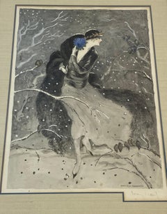 Louis Icart "Winter Bouquet" Original Etching w/ Aquatint Signed