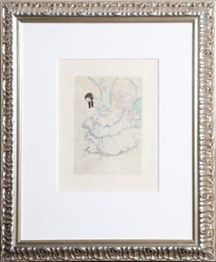 Stepping Up from La Dame aux Camelias, Art Nouveau Etching after Louis Icart