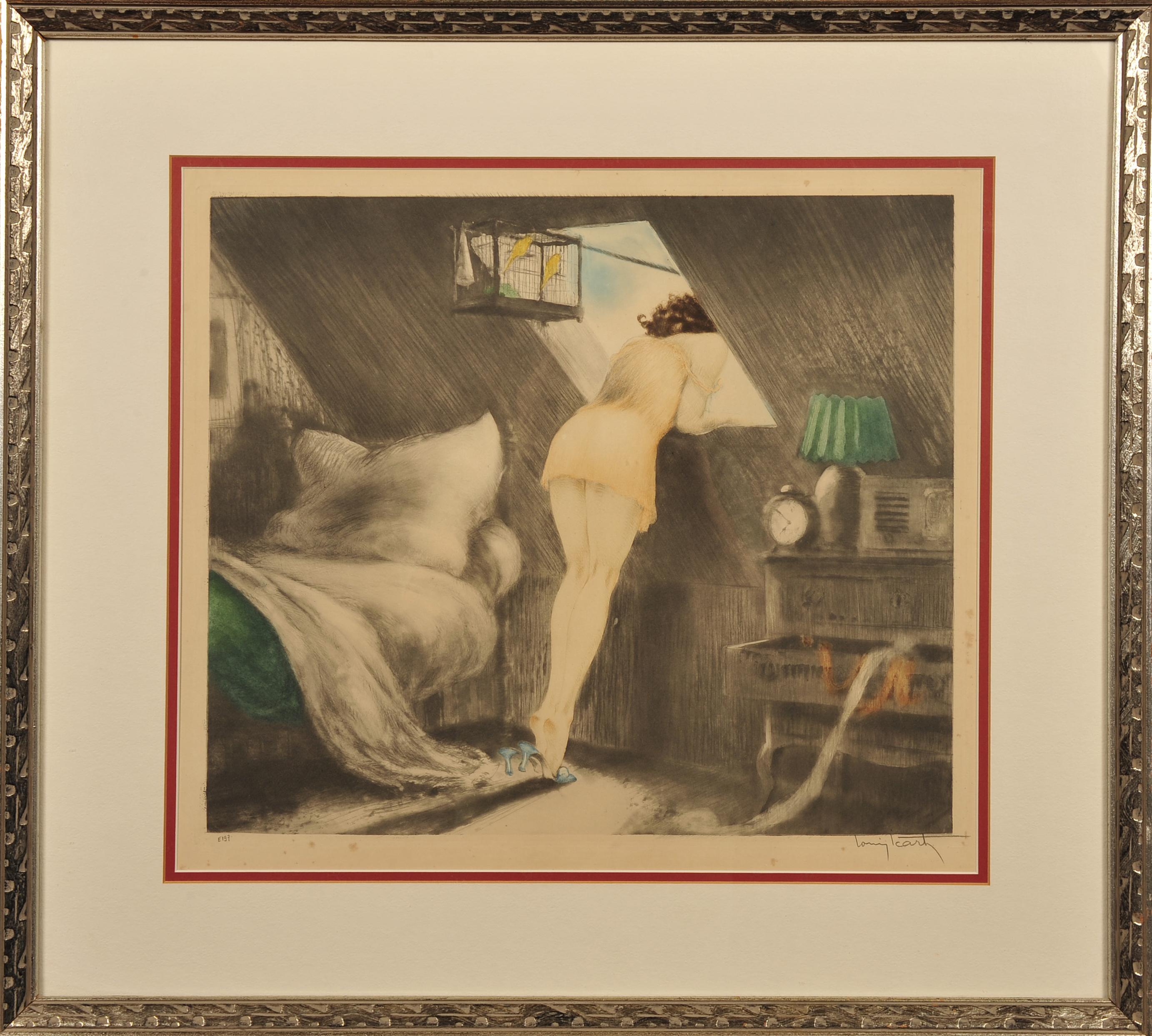 The Attic Room (Le grenier) - Print de Louis Icart