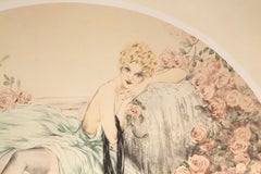 Woman with Roses, Offset Lithograph by Louis Icart