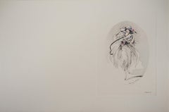 Woman with Tall Hat - Original etching