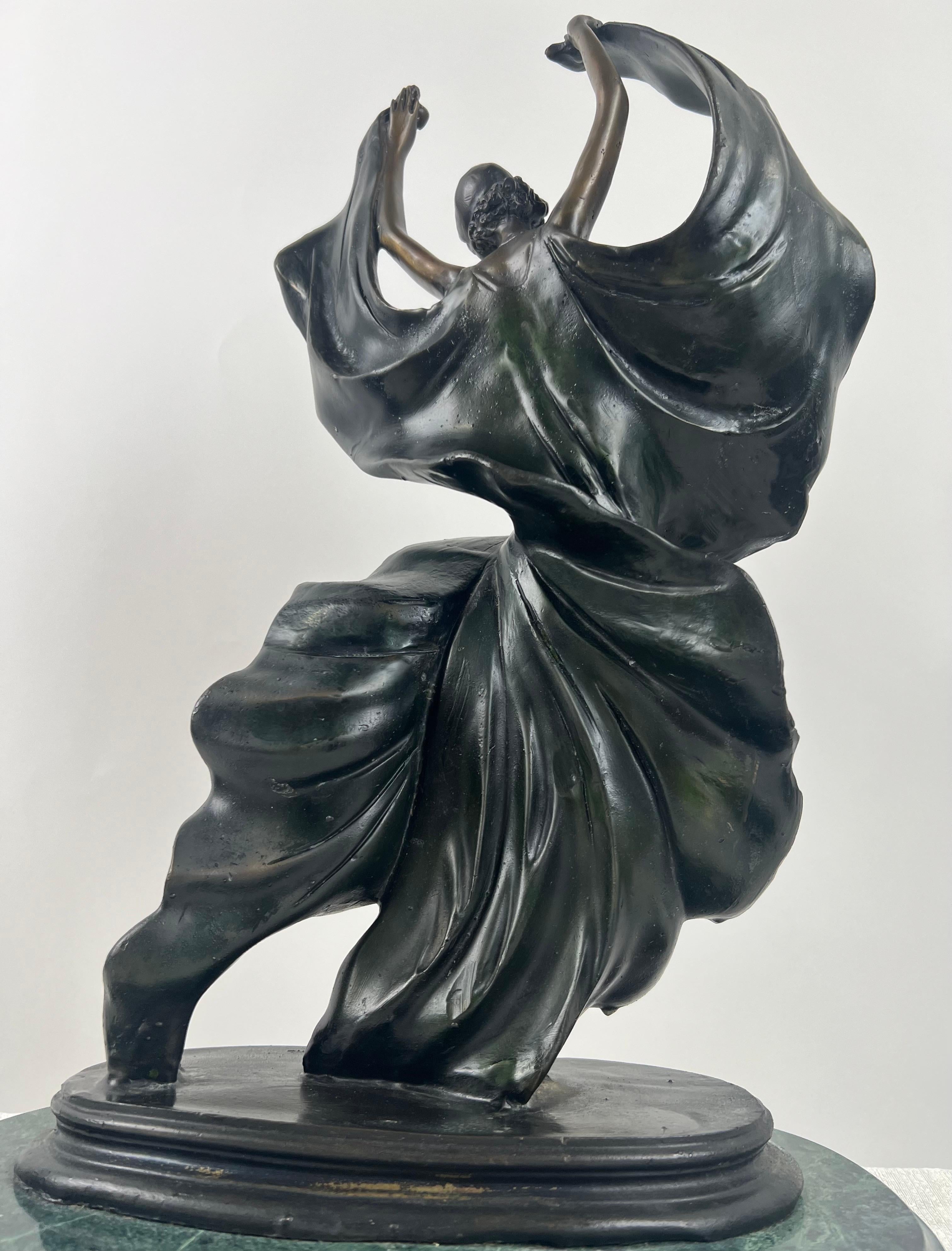 Louis Icart Art Deco Style Fascination Recast Bronze Dancing Woman Statue For Sale 10
