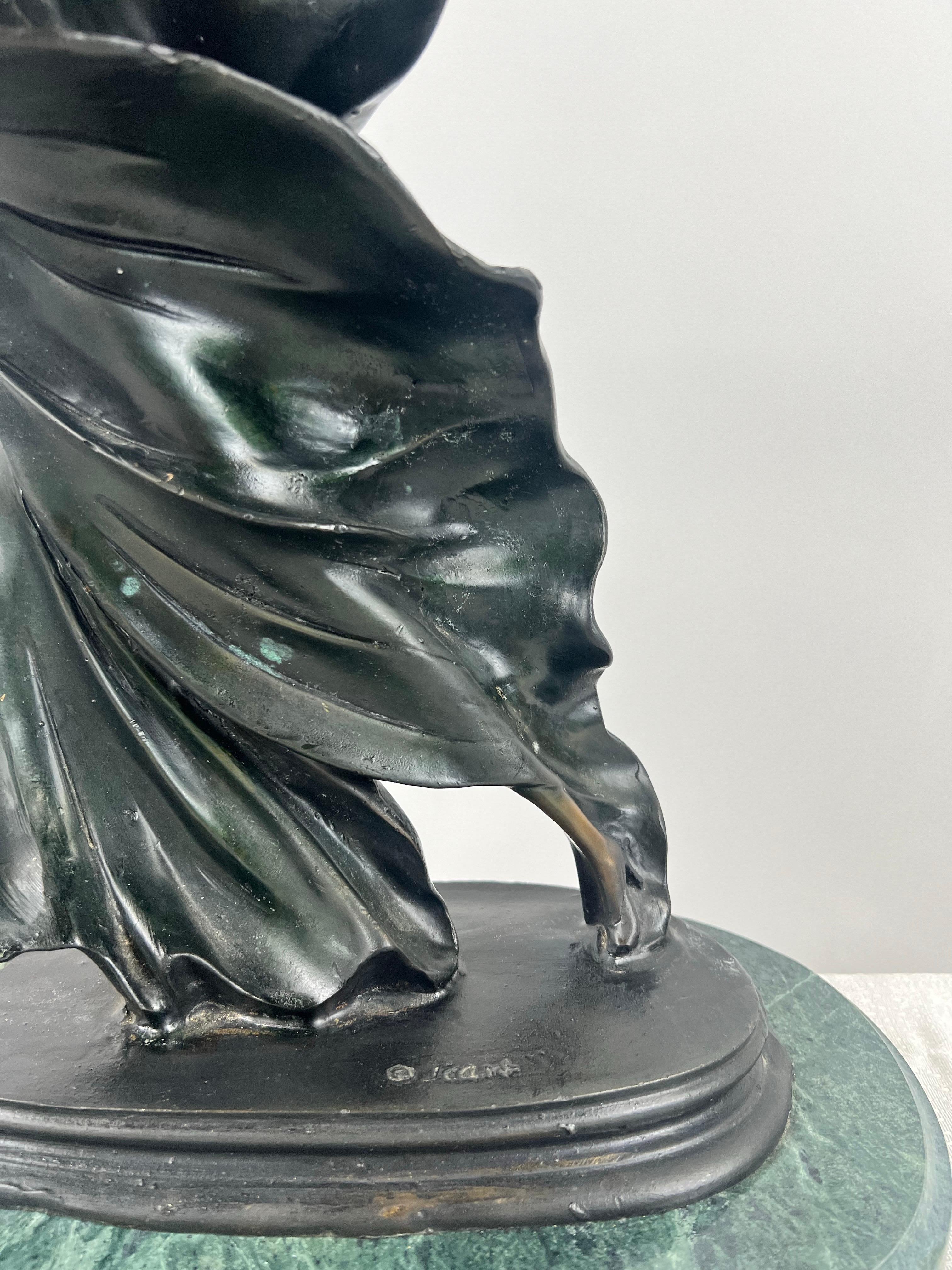 Louis Icart Art Deco Style Fascination Recast Bronze Dancing Woman Statue For Sale 5