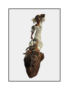 Louis Icart Bronze Sculpture Coursing Joie De Vivre Deco Art Windmill Etching