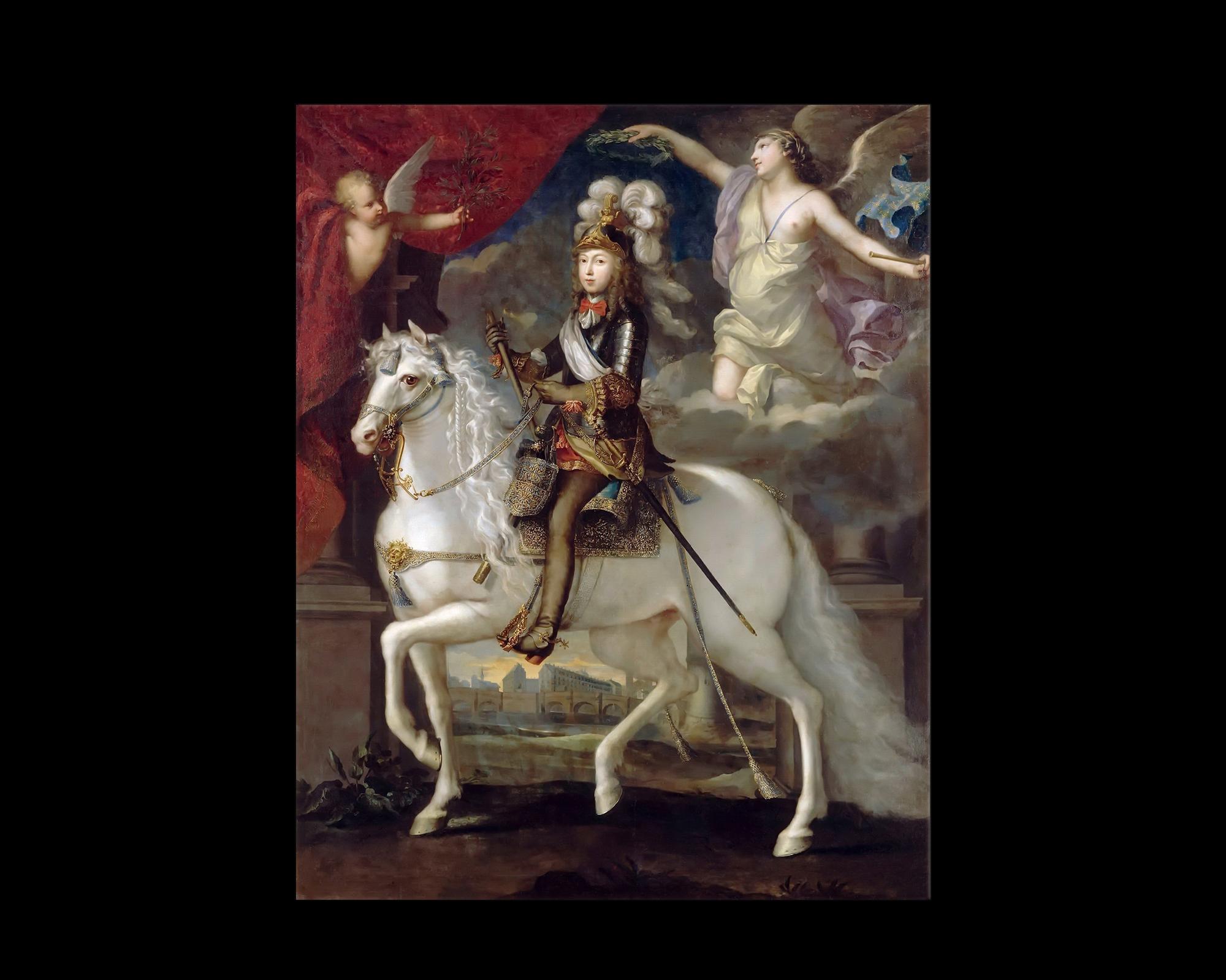 French Louis IV King of France and Navarre as a Boy, after Oil Painting by Jean Nocret For Sale