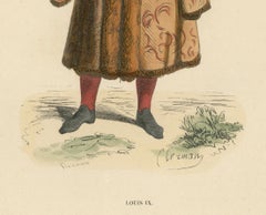 Louis IX: A Portrayal of French Royalty in Medieval Attire, Published in 1847