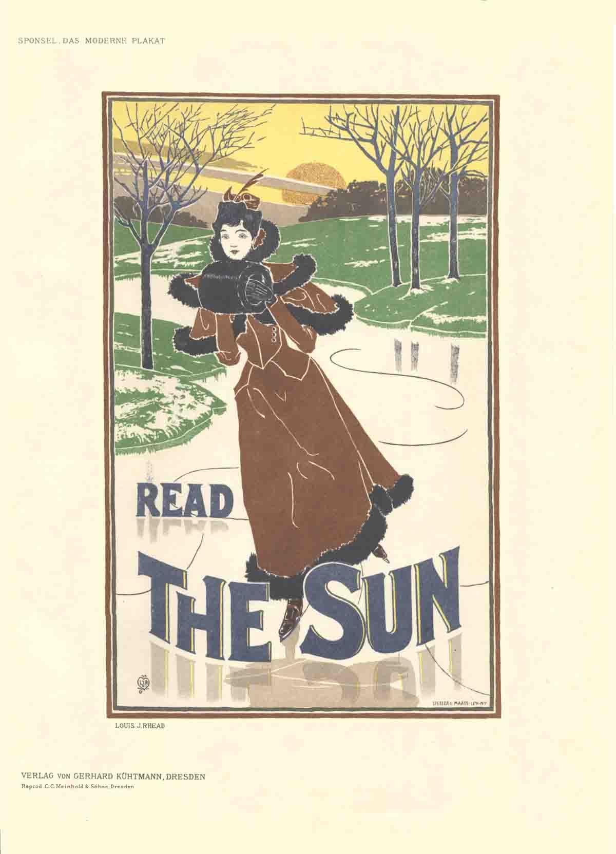 Read The Sun Magazine-Louis J Rhead 1897-Lithograph - Print by Louis J. Rhead