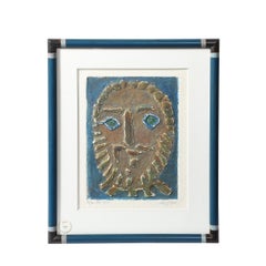 Modernistischer Mid-Century-Modern-Druck „Le Groc Sculptural Relief Papierdruck Edition 76/100