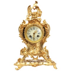 Louis Japy Antique French Gilt Bronze Rococo Clock, Dolphins