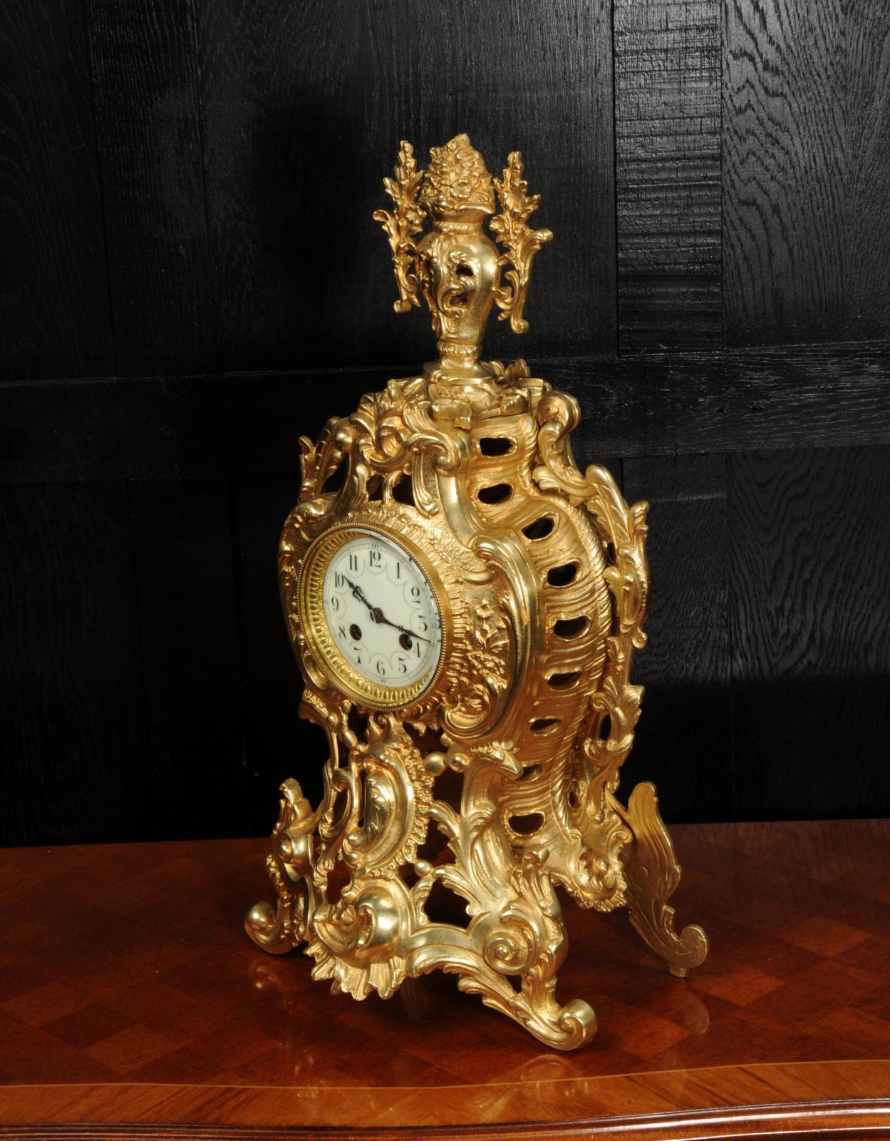 Louis Japy Antique French Gilt Bronze Rococo Clock 4