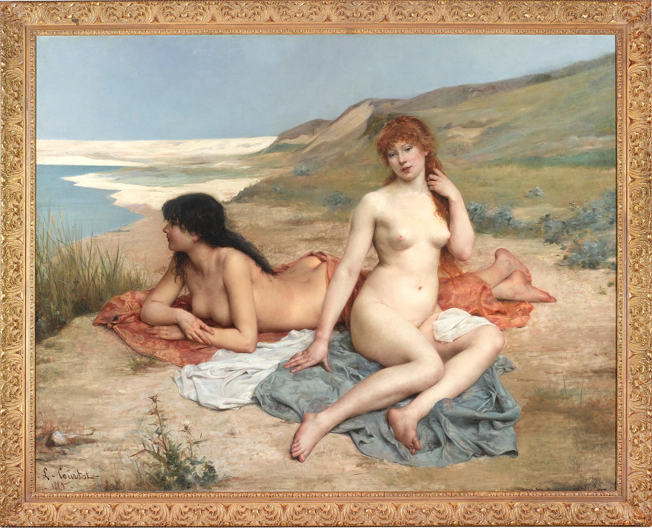 Baigneuses (Bathers) - Painting by Louis-Joseph Courtat