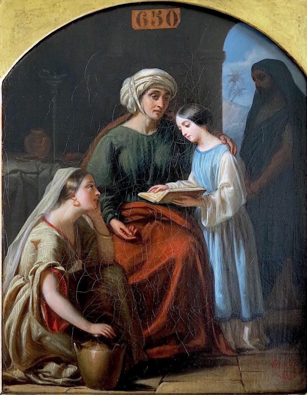 The education of the Virgin - Painting by Louis Joseph FANELLI SEMAH