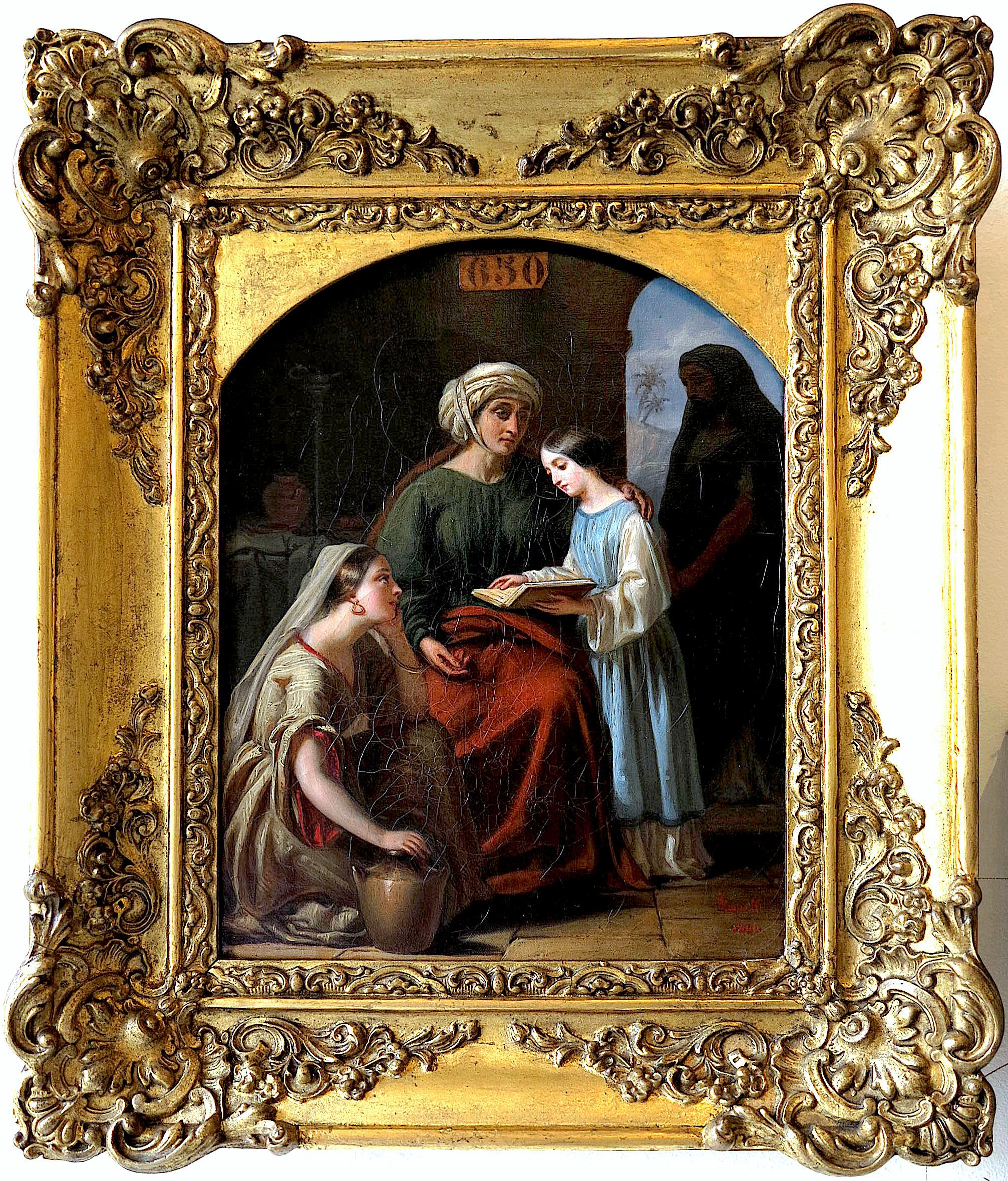 Louis Joseph FANELLI SEMAH Figurative Painting - The education of the Virgin