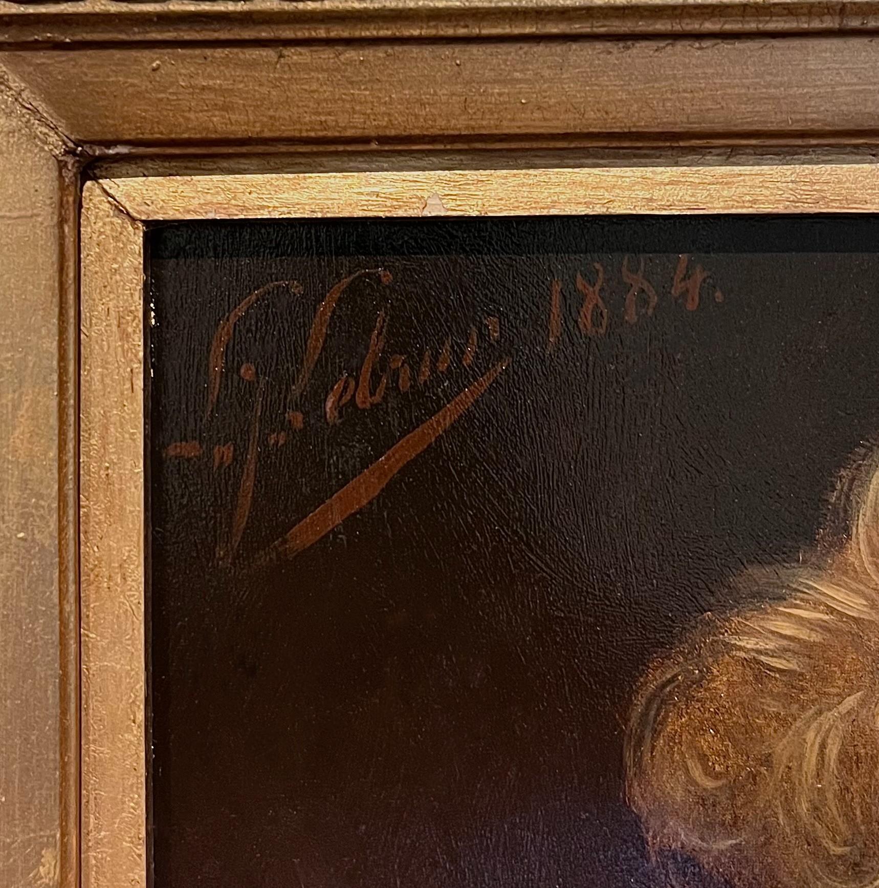 Jeunesse - Black Portrait Painting by Louis Joseph Lebrun