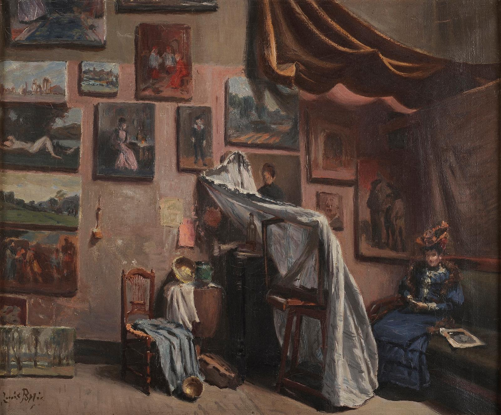 Atelier d'artiste - Painting de Louis Joseph Pottin