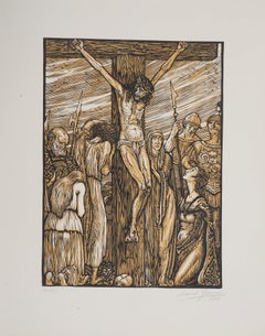 Crucifixion (Stabat Mater) - Original wooodcut, Handsigned & Numbered