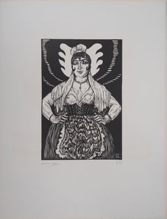 Spanish Woman - Original wooodcut, Handsigned & Numbered