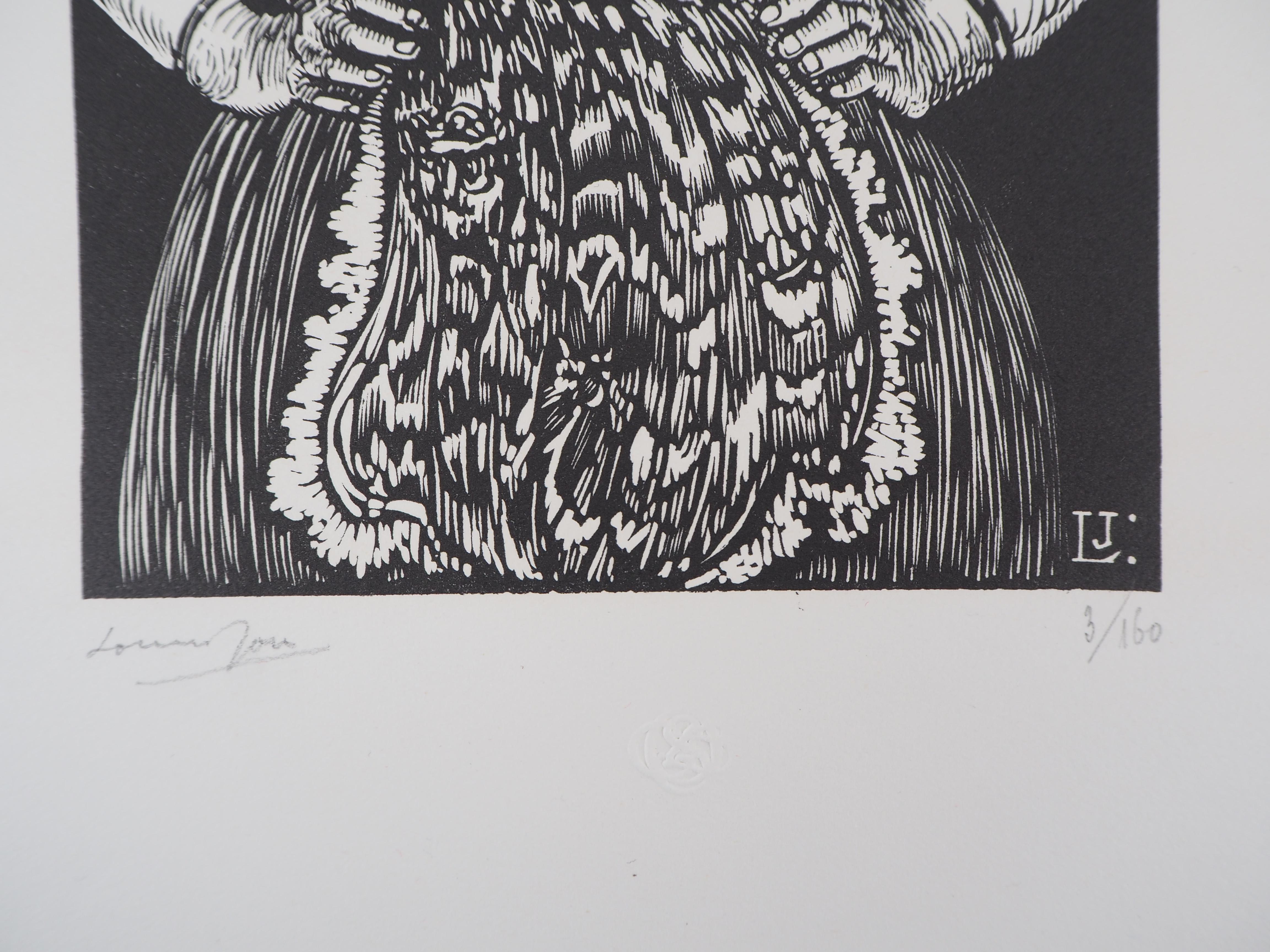 Spanish Woman - Original wooodcut, Handsigned & Numbered - Modern Print by Louis JOU 
