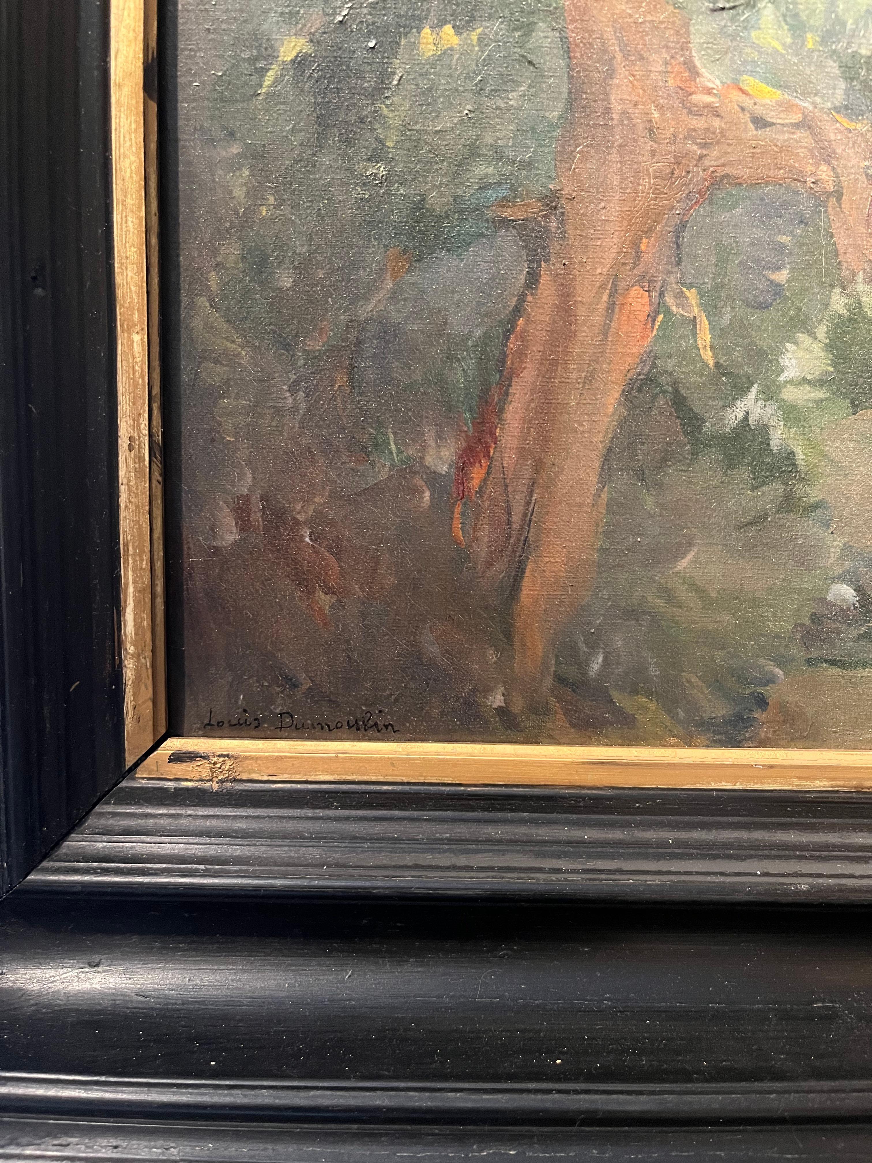 Huile sur toile
62,8 x 48 cm (88,5 x 73,8 cm avec cadre)
= 24,7 × 18,9 in (34,8 × 29,1 in avec le cadre)
Signé en bas à gauche

Louis Dumoulin, peintre voyageur et orientaliste, s'est inspiré de ses voyages en Asie pour composer des œuvres