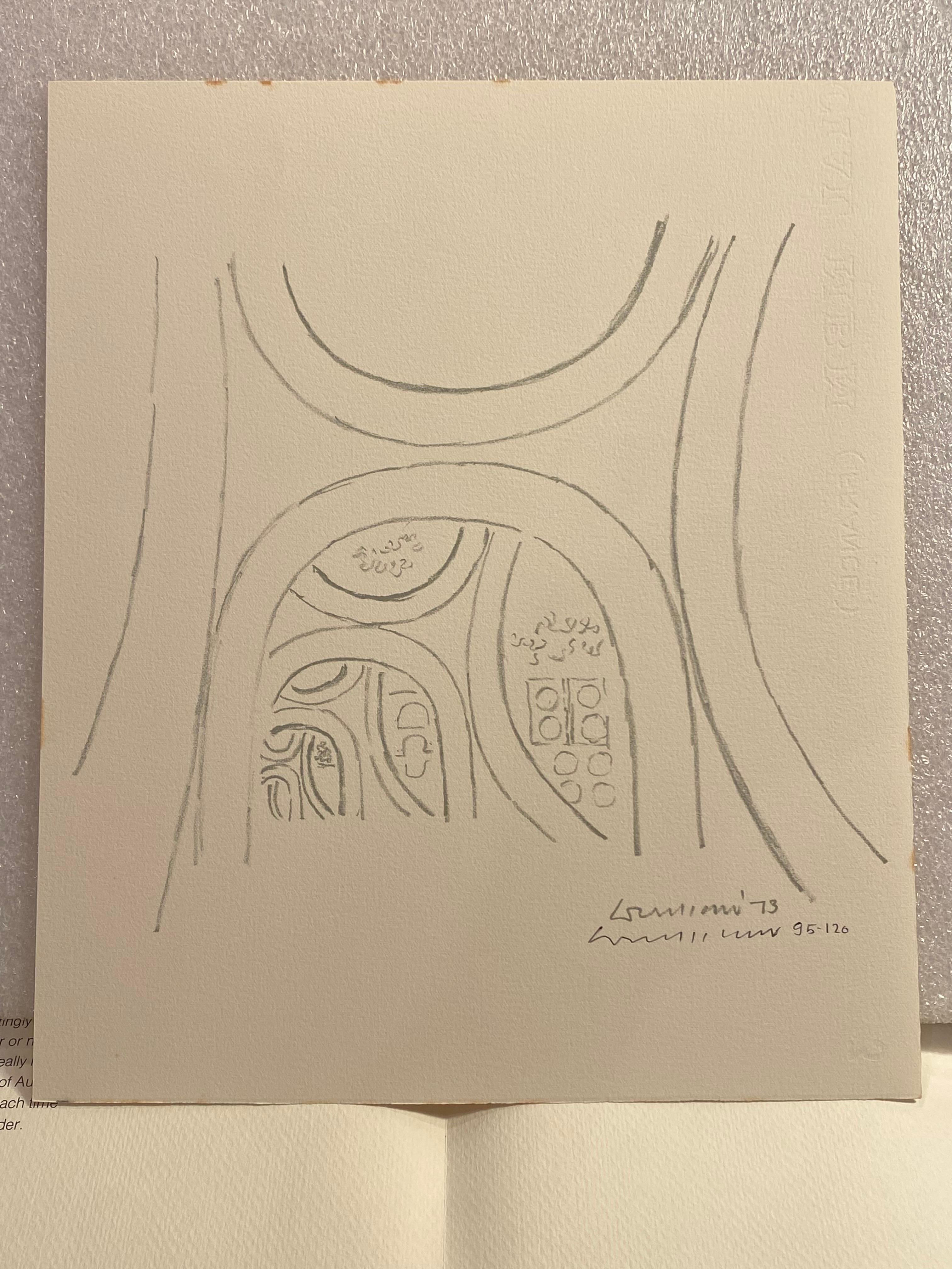 Louis Kahn Signed Lithograph 95/120 In Good Condition For Sale In Philadelphia, PA