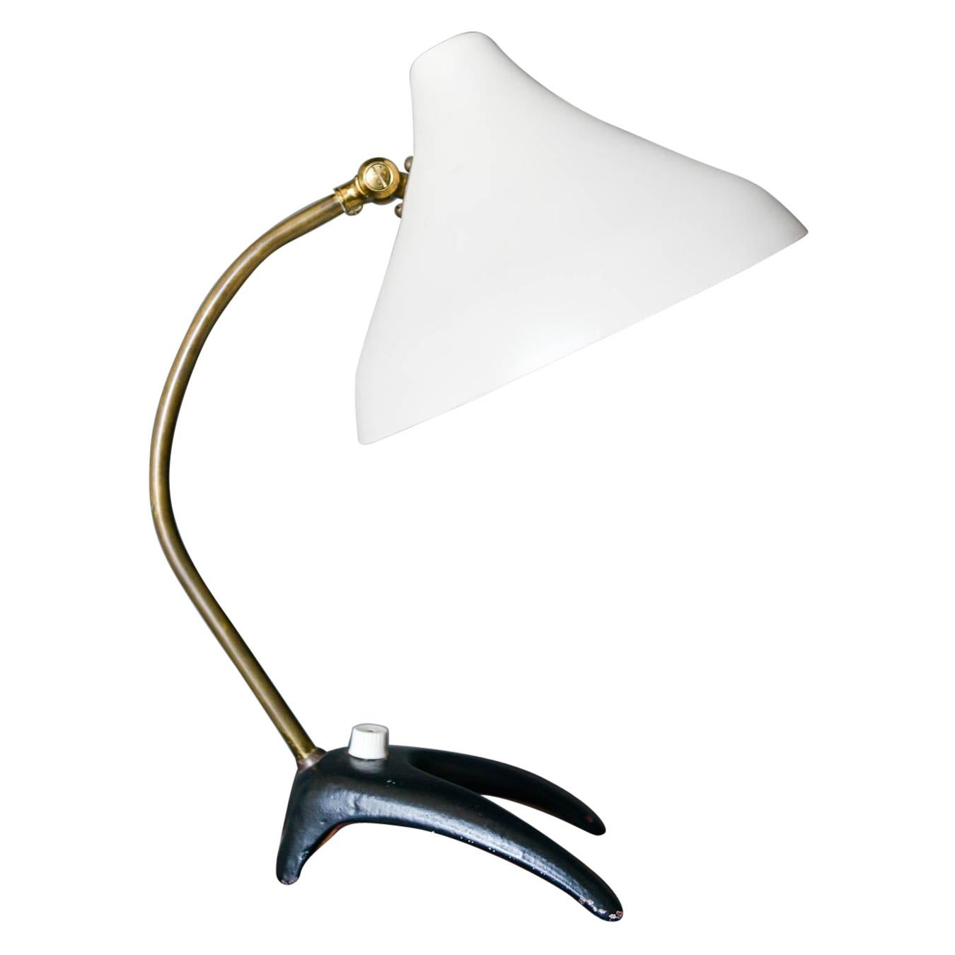 Ewa Varnamo 'Crow's Foot' Brass and Enameled Metal Desk or Table Lamp For Sale