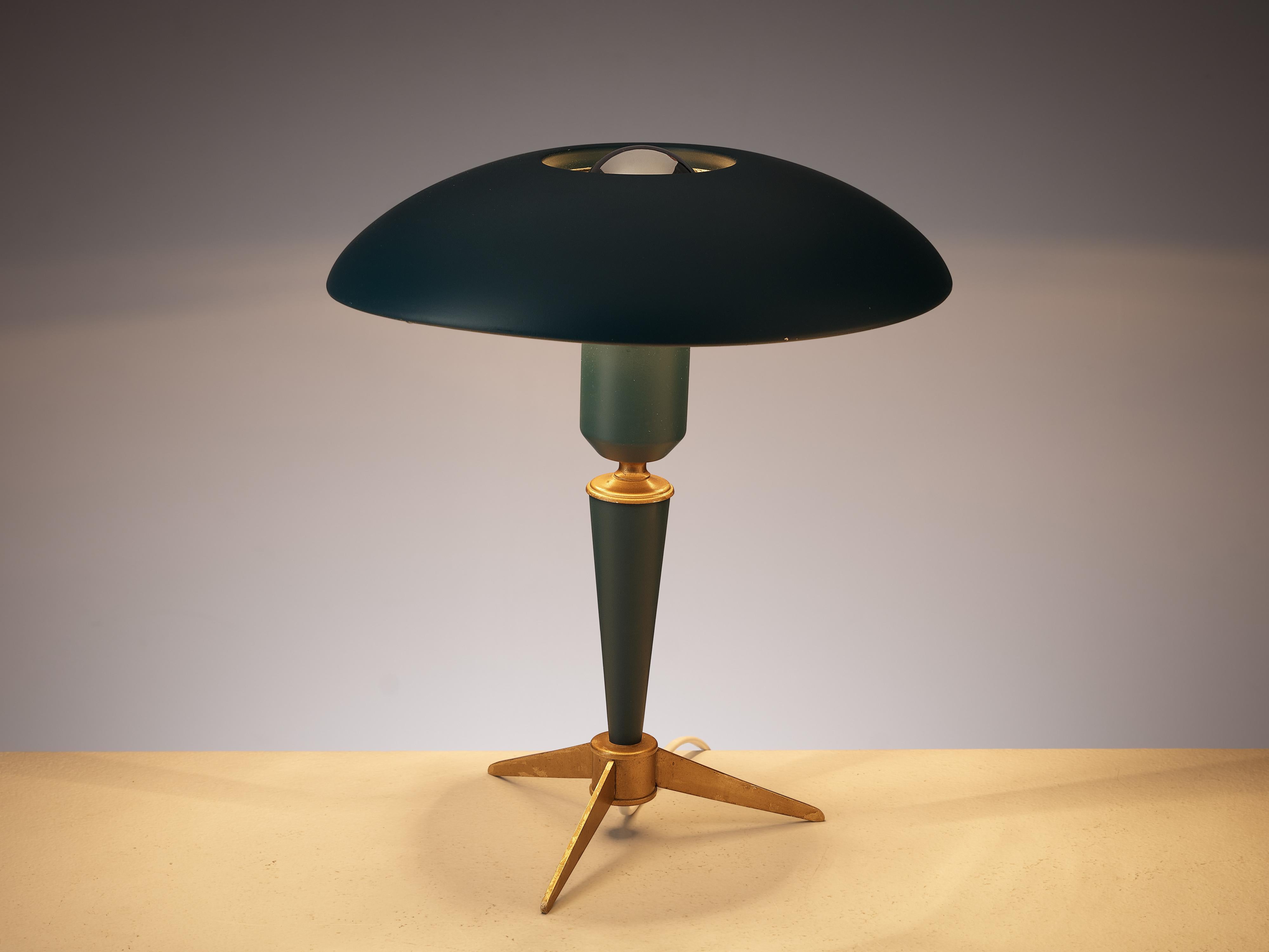 Louis Kalff for Philips, table lamp model ‘Bijou’, metal, brass, the Netherlands, 1950s

Beautiful desk lamp by Dutch architect and designer Louis Kalff who is known for his lamp designs for the Dutch company Philips. In the 1950s, Kalff designed