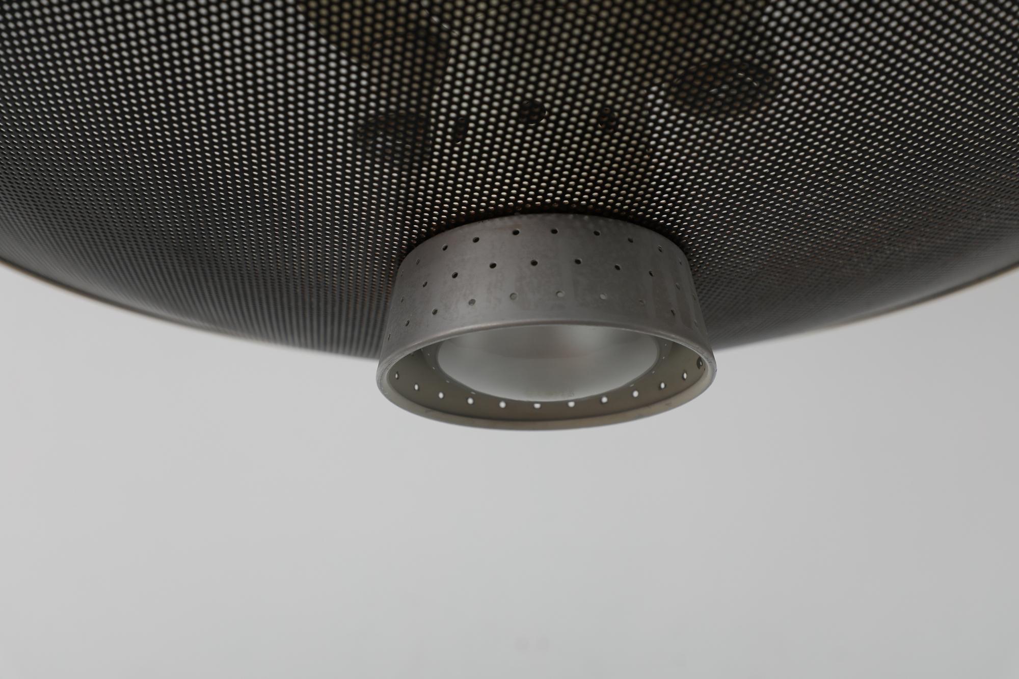 Louis Kalff for Philips Flush Mount Ceiling Lamp with Perforated Shade, 1960s For Sale 2