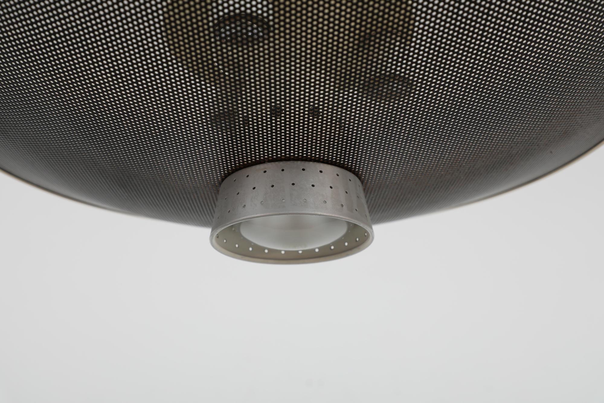 Louis Kalff for Philips Flush Mount Ceiling Lamp with Perforated Shade, 1960s For Sale 5
