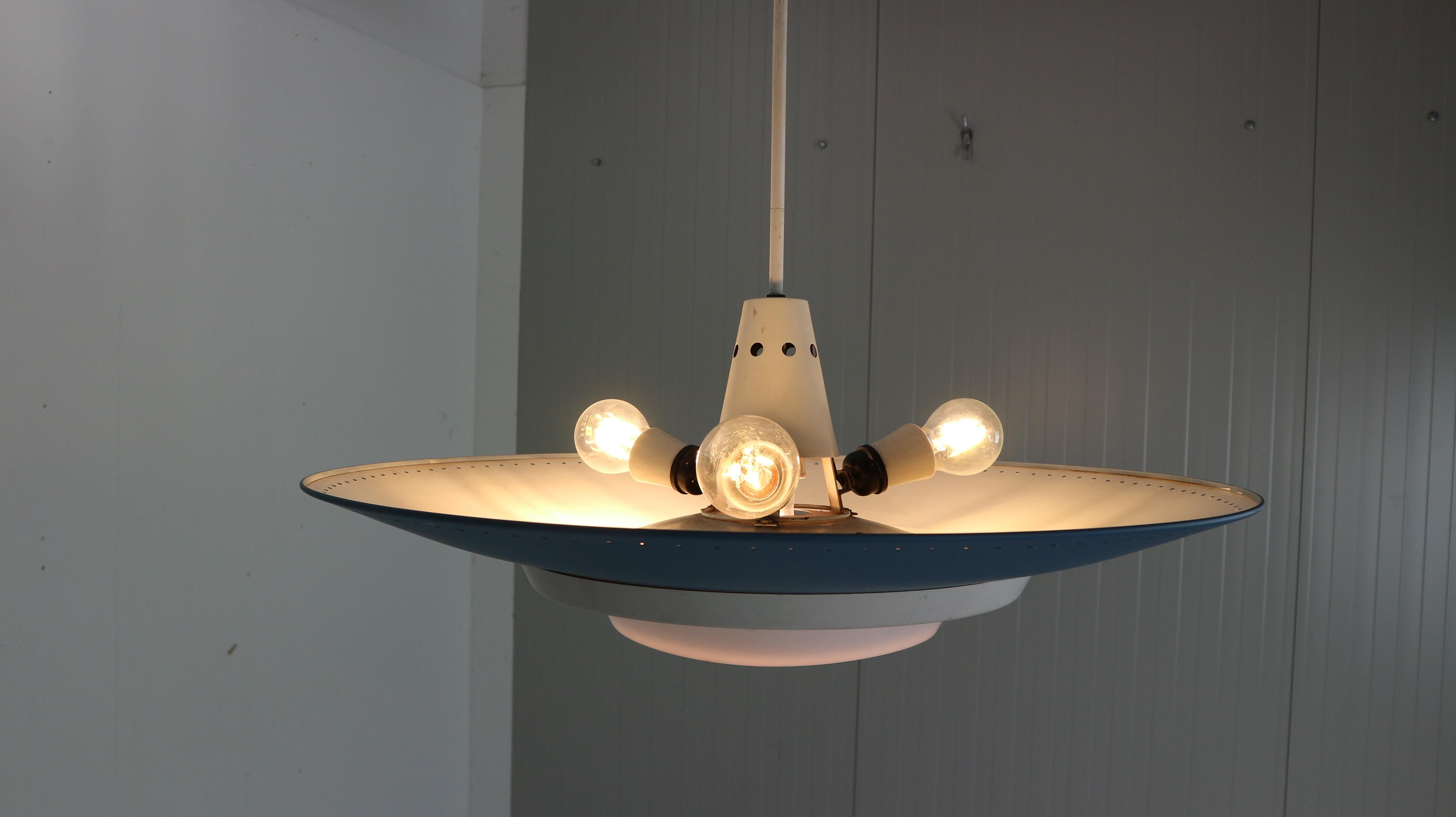 Louis Kalff For Philips Industrial Ceiling Lamp, Dutch Design, 1950 6