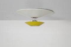 Louis Kalff Yellow and White Enameled Metal Ceiling or Wall Lamp for Philips