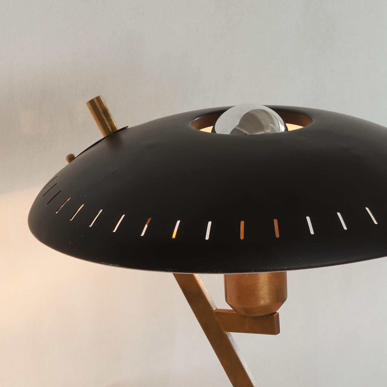 Louis Kalff Z Lamp in Patinated Brass In Good Condition In Tilburg, NL
