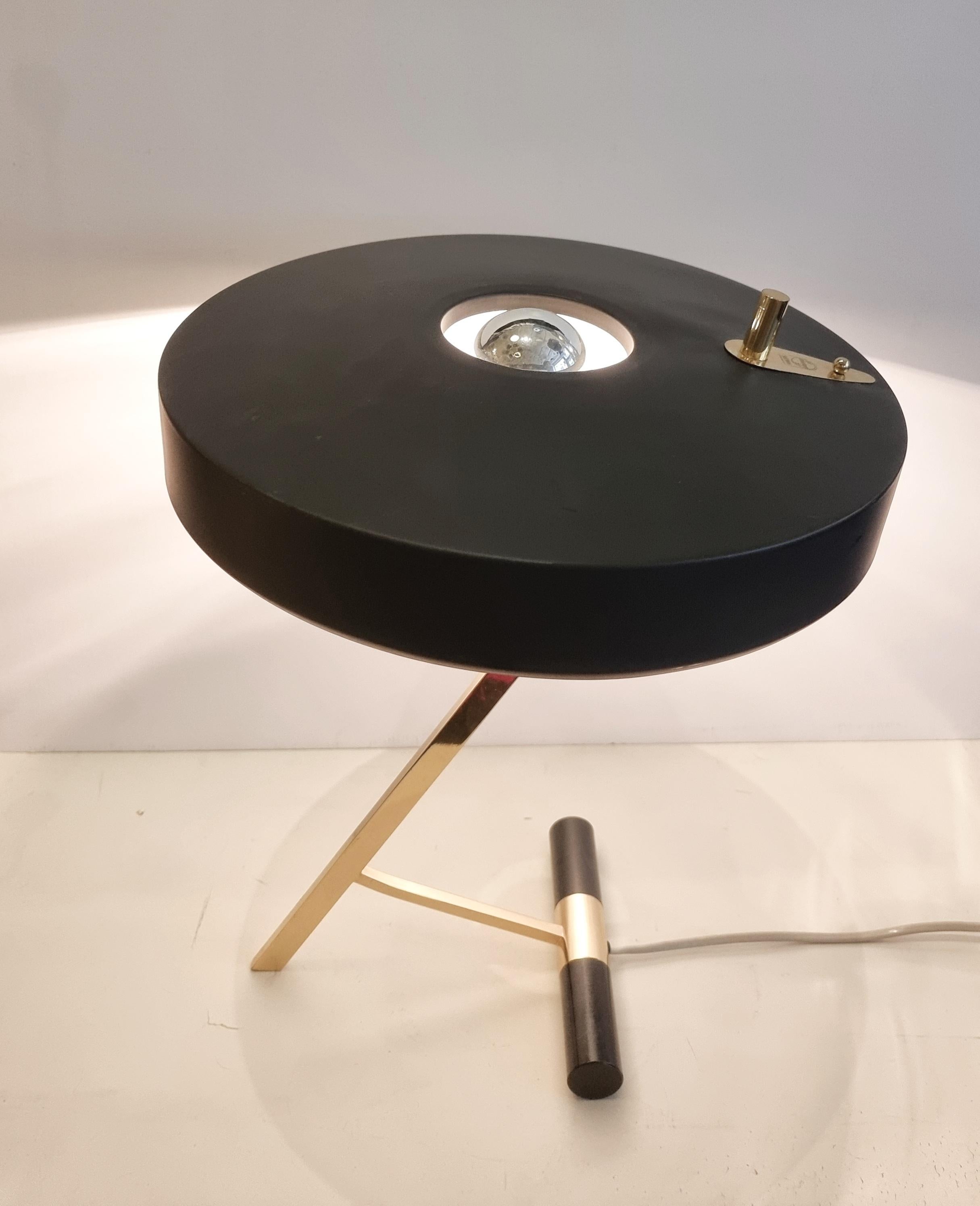 Aluminum Louis Kalff, Z-Shaped Table Lamp Model Diplomat, Philips, Mid-Century Modern