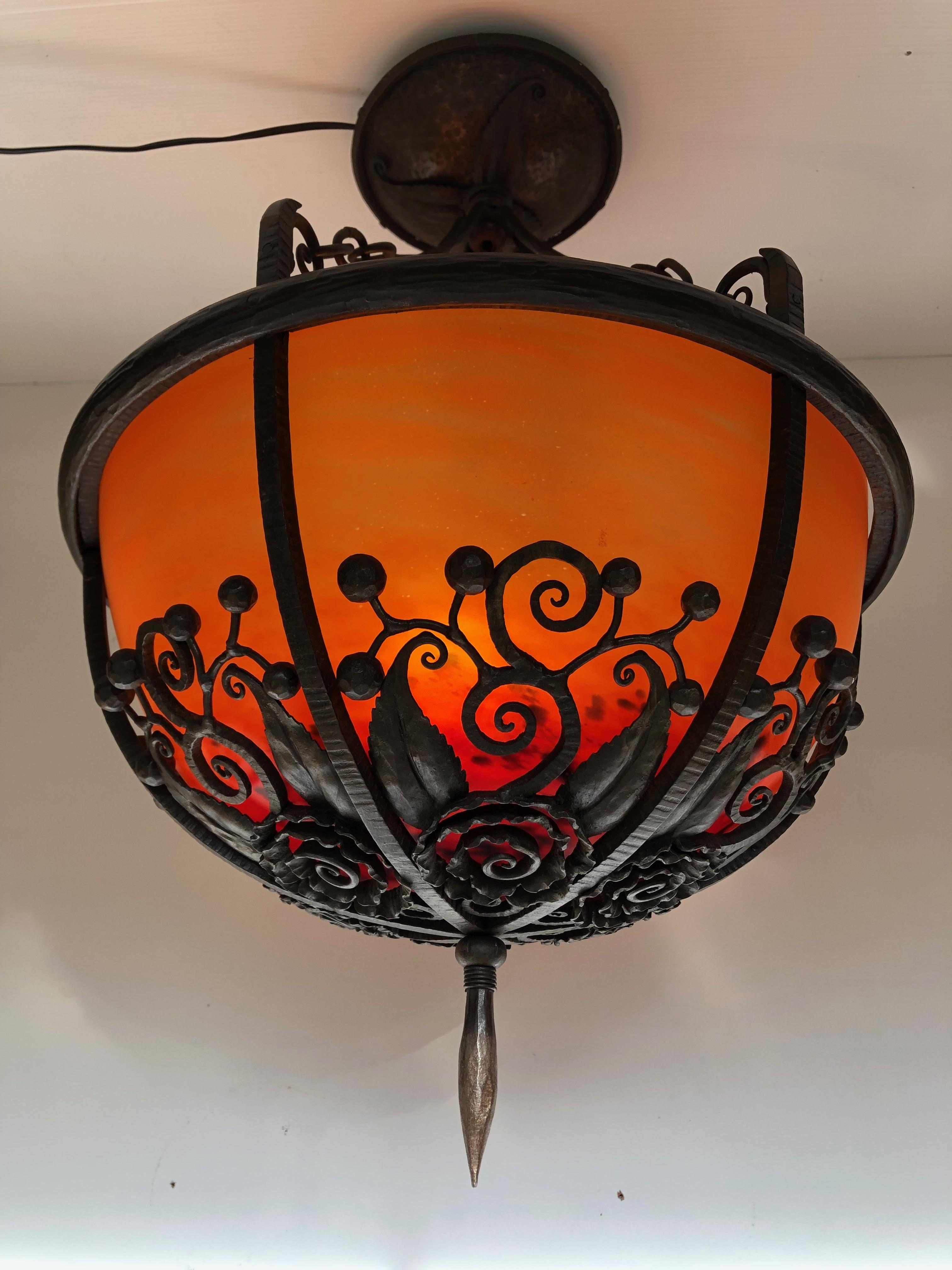 Lampada a sospensione Art Deco di Louis Katona e Schneider in vendita 4