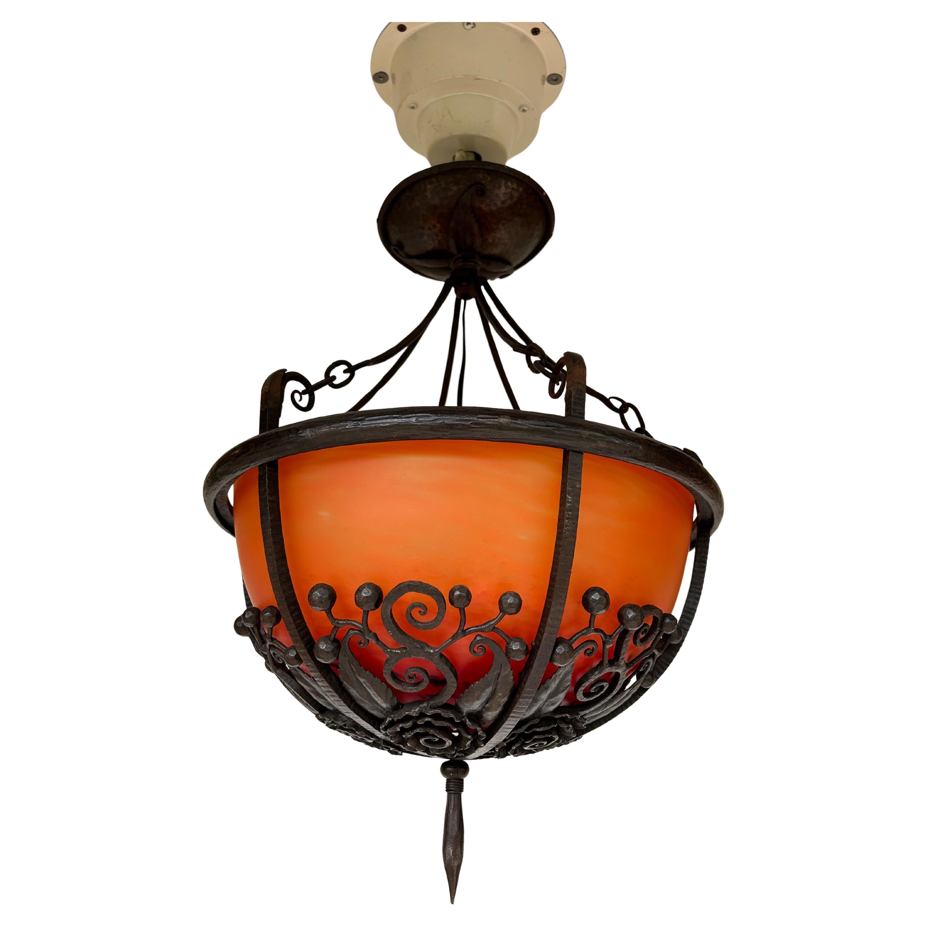 Lampada a sospensione Art Deco di Louis Katona e Schneider in vendita
