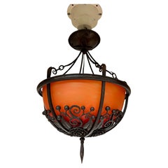 Louis Katona and Schneider Art Deco Pendant Lamp