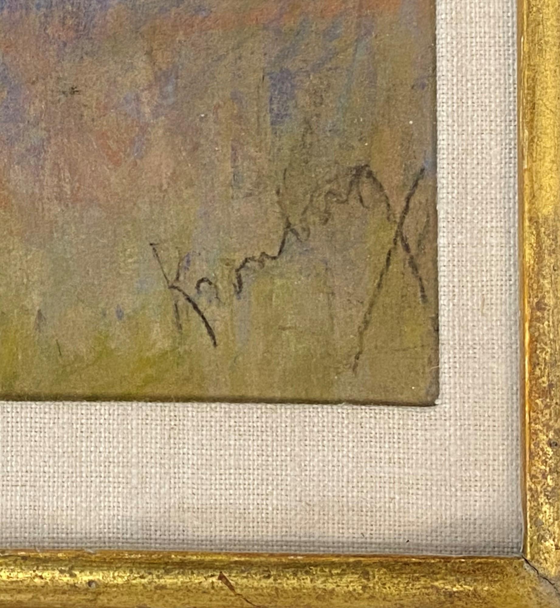 Une belle peinture impressionniste au pastel d'une ballerine par l'artiste américain Louis Kronberg (1872-1965). Le peintre, marchand et conseiller artistique Louis Kronberg est né à Boston, dans le Massachusetts. Il a étudié à l'Arts Student League
