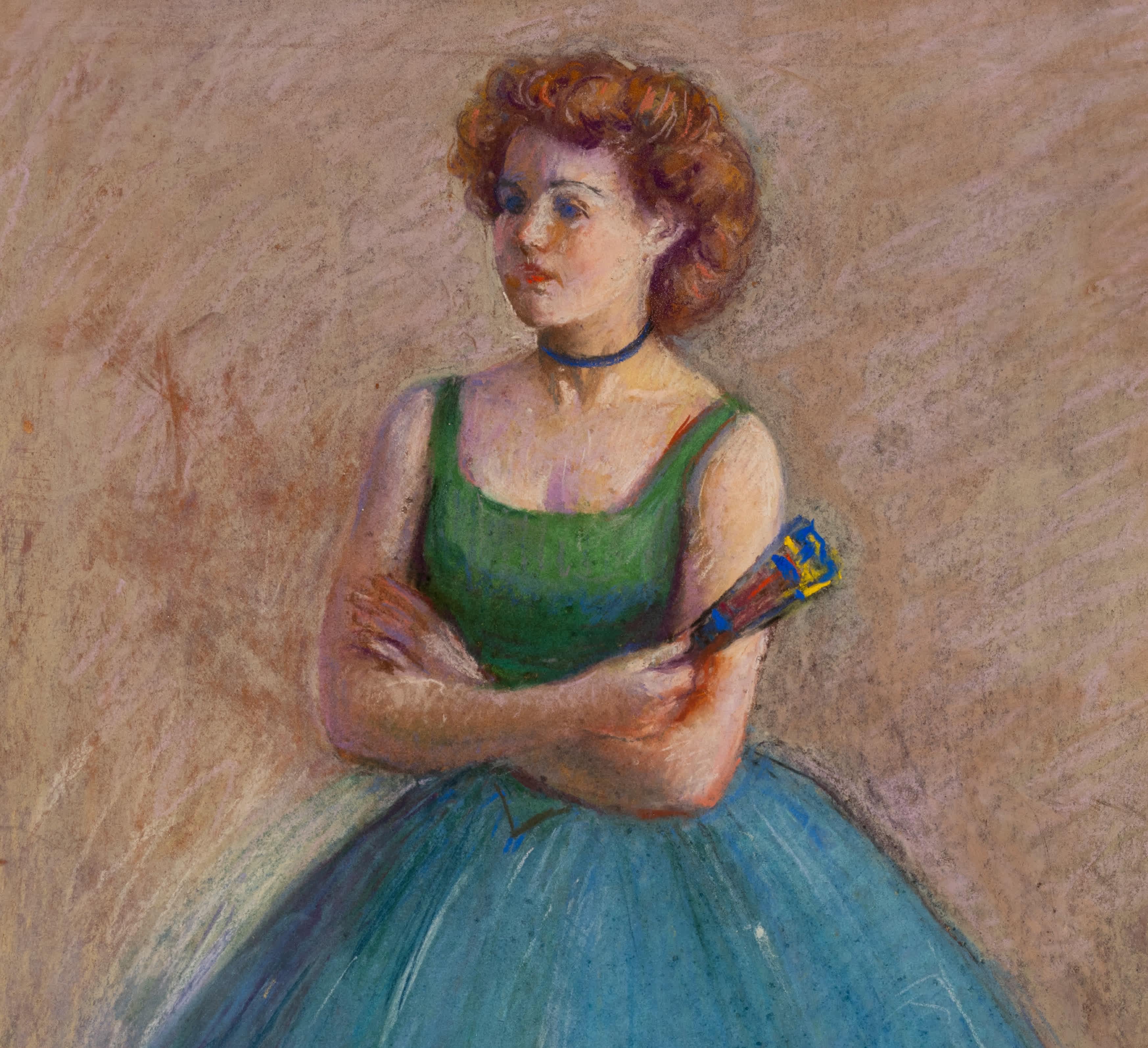Bailarina en Verde - Painting Impresionista de Louis Kronberg