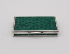 LOUIS KUPPENHEIM 1925 Scatola smaltata con malachite trompe l'œil in 0,935 Sterling