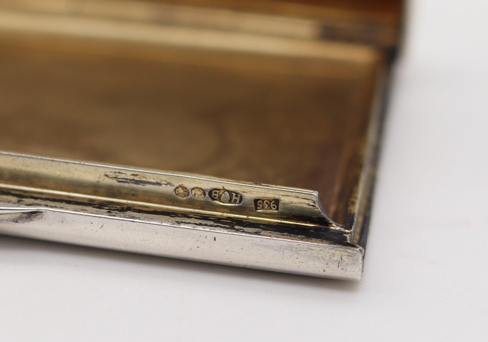 LOUIS KUPPENHEIM 1925 Trompe L'œil Caja Esmaltada De Malaquita En .935 Sterling en Excelente estado para la venta en Miami, FL